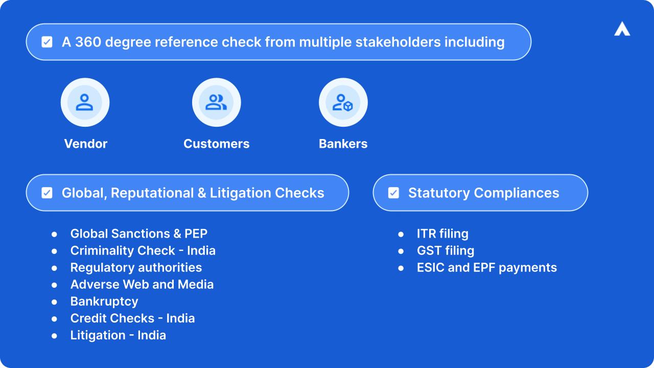 Various Checks under Management Checks in Vendor Due Diligence