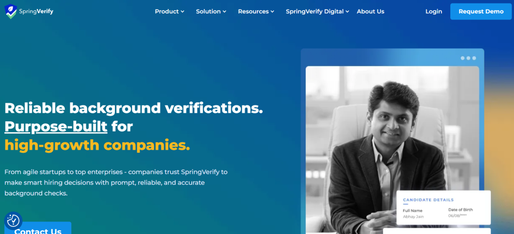 SpringVerify Home Page