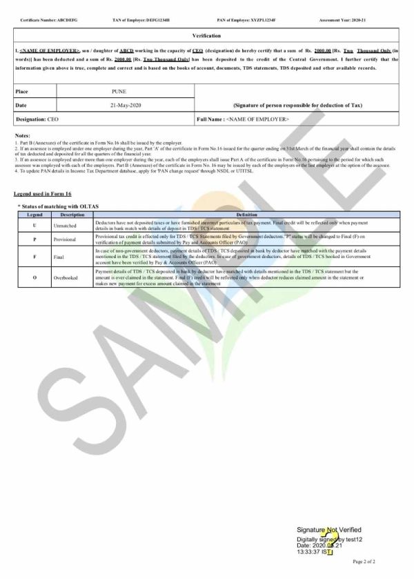 Form 16 - Part B