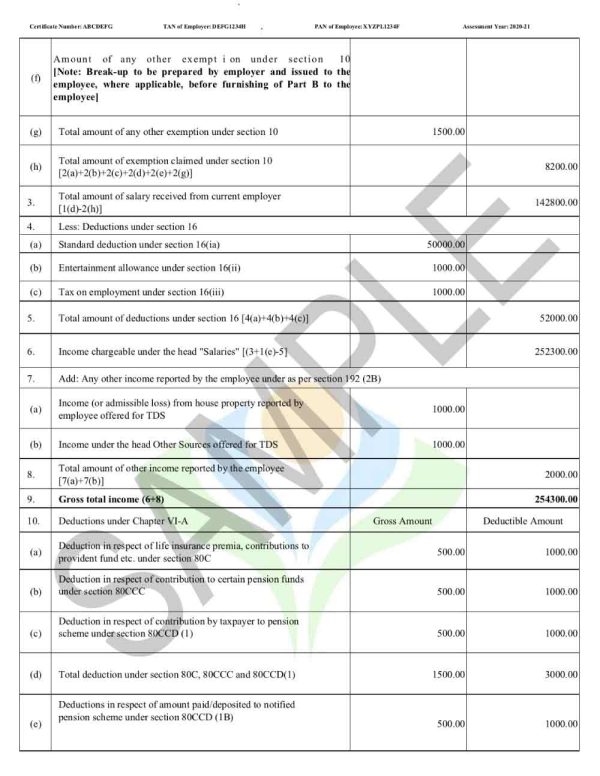 Form 16 - Part A