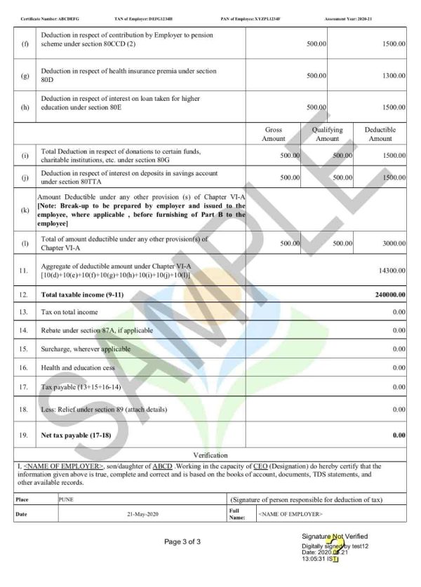 Form 16 - Part A